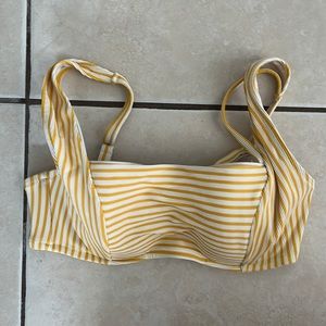 Yellow Striped Bikini Top